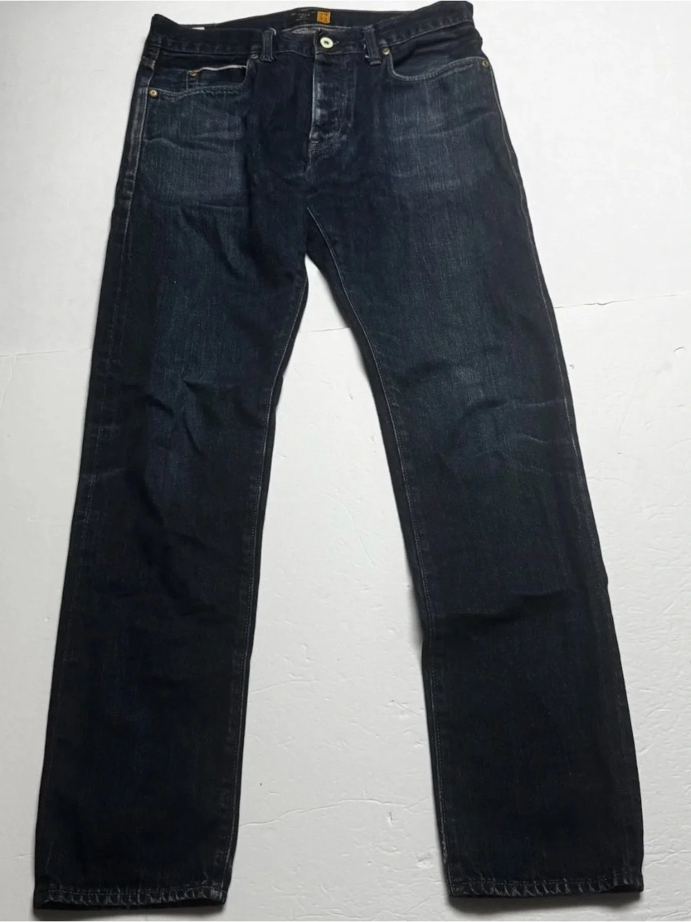 J Crew 484 Jeans Japanese Selvedge Kaihara Denim Dark Blue Button Fly 32x32 Slim